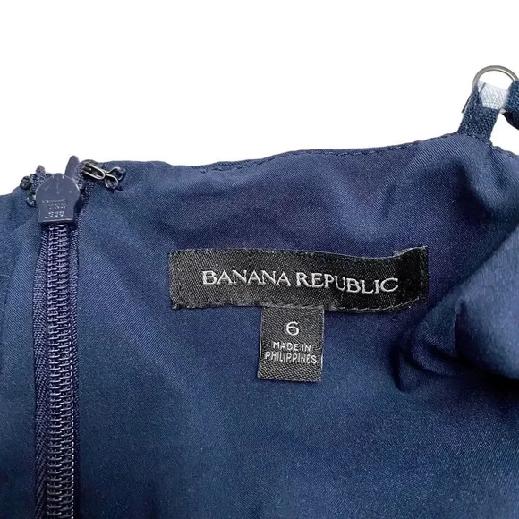 Banana Republic Linen Cotton Floral Jumpsuit 6 Navy Cropped Wide Leg Summer - Picture 12 of 14